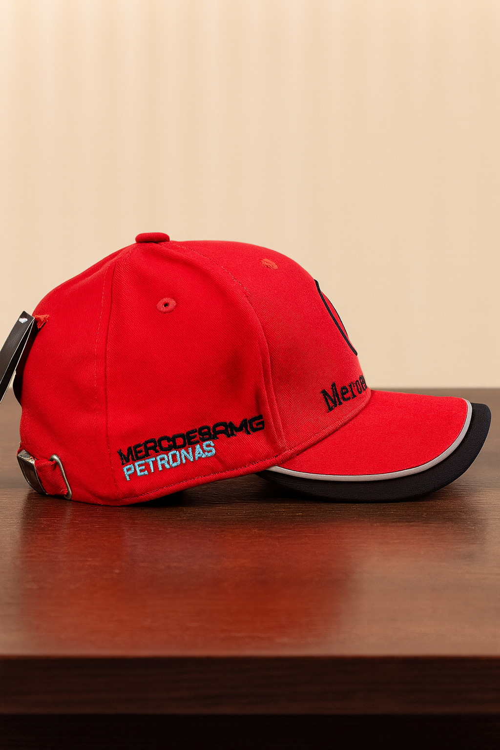 Mercedes-Benz Red Cap – Embroidered Logo & Signature