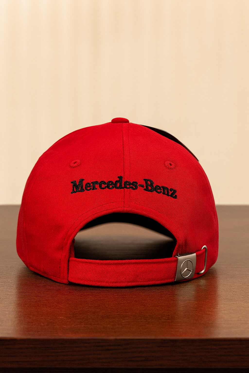Mercedes-Benz Red Cap – Embroidered Logo & Signature
