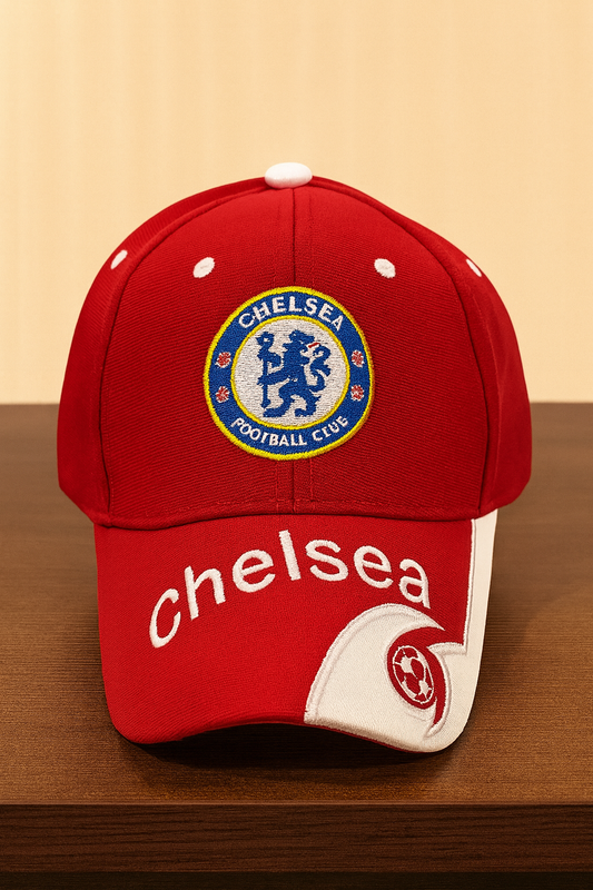 Chelsea FC Official Red Cap – Embroidered Football Club Hat